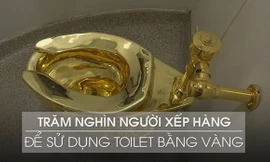 Trăm nghìn người xếp hàng để sử dụng toilet bằng vàng
