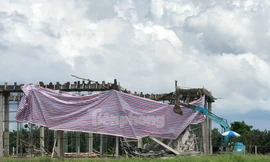 Vĩnh Long: Sập giàn giáo công trình gần trăm tỷ, một người nguy kịch