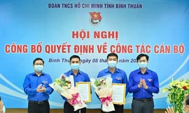 Lễ công bố trao quyết định bổ nhiệm Phó Bí thư Tỉnh Đoàn Bình Thuận cho anh Trương Minh Quang và Thái Thành Bi. 