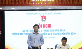 Anh Lê Quốc Phong, Bí thư thứ nhất T.Ư Đoàn phát biểu tại Hội nghị. Ảnh: Bảo Anh