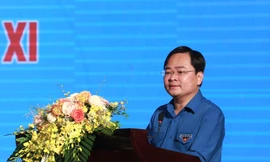 Anh Nguyễn Anh Tuấn, Ủy viên T.Ư Đảng, Bí thư thứ nhất T.Ư Đoàn phát biểu khai mạc hội nghị. Ảnh: Bảo Anh
