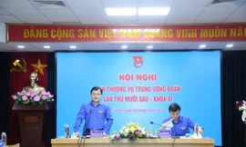 Anh Nguyễn Anh Tuấn, Ủy viên T.Ư Đảng, Bí thư thứ nhất T.Ư Đoàn, Chủ tịch T.Ư Hội LHTN Việt Nam phát biểu khai mạc hội nghị.