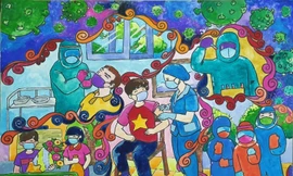 Nữ sinh lớp 8 ở TPHCM đoạt giải Đặc biệt thi vẽ tranh về COVID