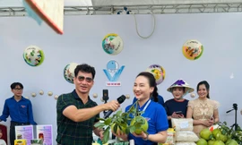 Nghệ sĩ Xuân Bắc, diễn viên Bảo Thanh livestream bán sản phẩm OCOP