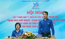Bí thư T.Ư Đoàn Ngô Văn Cương phát biểu tại hội nghị. Ảnh: Bảo Anh