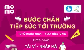 Chương trình đi bộ "Bước chân tiếp sức tới trường" đặt mục tiêu đạt 10 tỷ bước chân, quy đổi ra 300 triệu đồng để tiếp sức sinh viên