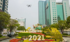 Đại cảnh cổng kết được ghi lai từ flycam