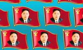 Lần đầu tiên, hình ảnh ông Kim Jong-un được in riêng trên huy hiệu Triều Tiên. (Ảnh: NKNews)