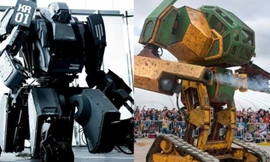 Robot của Suidobashi (trái) và robot MegaBots Mark II. Ảnh: Suidobashi Heavy Industry/MegaBots