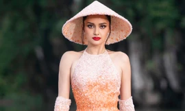 Á hậu 1 Hoa hậu Quốc tế đội nón lá, diễn áo dài ở Việt Nam