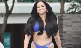 Thí sinh ngoại cỡ diễn bikini ở Hoa hậu Hoàn vũ Thái Lan 2024 