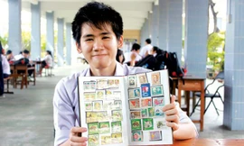 Trần Minh Gia Lộc (học sinh lớp 12A2 THPT Trần Phú TP.HCM) sở hữu hơn 500 con tem từ cổ xưa đến hiện đại. Trong đó có những con tem hơn 80 tuổi.