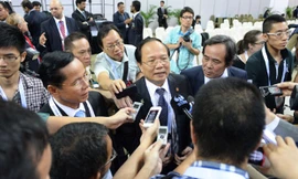 Bộ trưởng Hoàng Tuấn Anh trả lời báo chí quốc tế sau khi Hà Nội được công bố là chủ nhà ASIAD 18