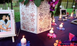 Một góc được thiết kế trong đám cưới của Bích Ngọc