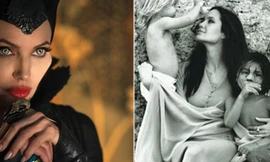 Hai hình ảnh khác nhau của Angelina Jolie: là Tiên hắc ám và người mẹ dịu dàng
