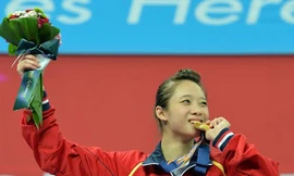 Dương Thúy Vi là VĐV mang về tấm HCV đầu tiên cho Đoàn TTVN ở cả SEA Games 27 lẫn ASIAD 17. Ảnh: VSI