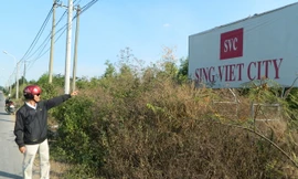 Khu đô thị Sing-Việt (xã Lê Minh Xuân, huyện Bình Chánh, TPHCM) vẫn còn là bãi đất hoang um tùm. ảnh: LT