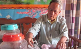 Ông Đào với một số vị thuốc chữa rắn cắn