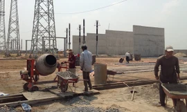 Trạm biến áp 500kV Cầu Bông đang được thi công. Ảnh: Phong Cầm