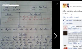 Bài kiểm tra tiếng Anh 0 điểm và lời phê 'lạ'