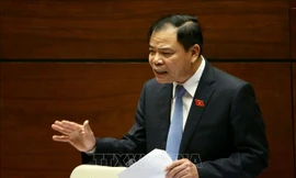 Bộ trưởng NN&PTNT Nguyễn Xuân Cường trả lời chất vấn tại kỳ họp thứ 8.