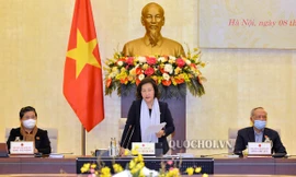 Chủ tịch Quốc hội Nguyễn Thị Kim Ngân phát biểu tại phiên họp. Ảnh QH