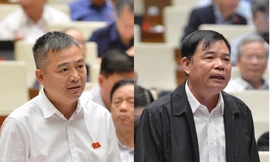 Đại biểu Quốc hội Nguyễn Lân Hiếu và Bộ trưởng Nguyễn Xuân Cường