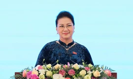 Chủ tịch Quốc hội Nguyễn Thị Kim Ngân phát biểu tại phiên khai mạc. Ảnh Như Ý