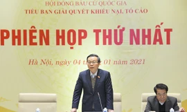 Tiểu ban Giải quyết khiếu nại, tố cáo của Hội đồng Bầu cử Quốc gia họp phiên thứ Nhất. Ảnh QH