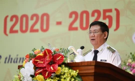 Tổng Kiểm toán nhà nước Hồ Đức Phớc phát biểu tại Đại hội. Ảnh Như Ý