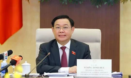 Chủ tịch Quốc hội Vương Đình Huệ tại buổi làm việc trực tuyến với Đoàn đại biểu cấp cao Hội đồng Kinh doanh Hoa Kỳ - ASEAN