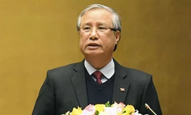 Thường trực Ban Bí thư Trần Quốc Vượng tại hội nghị. Ảnh Quang Vinh