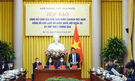 Văn phòng Chủ tịch nước tổ chức họp báo công bố Lệnh của Chủ tịch nước công bố các luật đã được Quốc hội khóa XV, kỳ họp thứ 2 thông qua