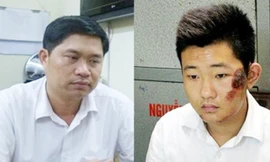 Hai bị cáo Nguyễn Mạnh Tường sĩ Tường (trái) và Đào Quang Khánh 