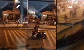 Hai nhóm thanh niên hỗn chiến trên cầu ở Sài Gòn