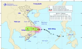 Dự báo đường đi và vùng ảnh hưởng của bão số 5.