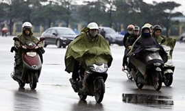 Các tỉnh Bắc Bộ những ngày tới có thể xuất hiện mưa rải rác