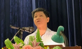 Ông Phạm Quốc Toản, Trưởng phòng khảo thí thi và Kiểm định chất lượng (Sở GD&ĐT Hà Nội) tại hội nghị hướng dẫn tuyển sinh.