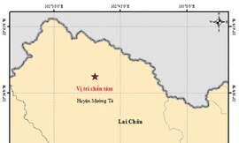 Vị trí tâm chấn của trận động đất chiều nay ở Lai Châu. Nguồn: Trung tâm báo tin động đất và cảnh báo sóng thần.