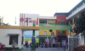 Trường mầm non tư thục Hoa Anh Đào, nơi xảy ra sự việc.