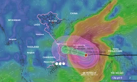 Bão số 9 đã mạnh lên cấp 14, giật cấp 17 trong những giờ qua. 