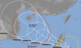 Dự báo đường đi và vùng ảnh hưởng của bão số Sandel.