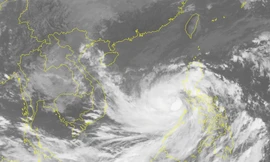 Ảnh vệ tinh chụp bão số 9.