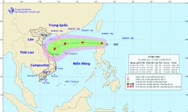 Dự báo mới nhất về đường đi của áp thấp nhiệt đới.