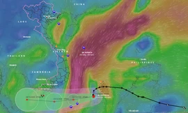 Dự báo đường đi và vùng ảnh hưởng của bão số 14.