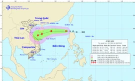 Dự báo đường đi của áp thấp nhiệt đới.