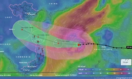 Dự báo đường đi và vùng ảnh hưởng của bão số 13.