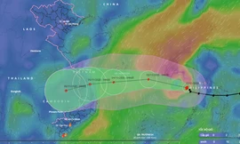 Dự báo đường đi và vùng ảnh hưởng của bão số 10. 