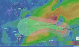 Dự báo đường đi và vùng ảnh hưởng của bão Goni khi vào Biển Đông.