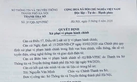 Quyết định xử phạt vi phạm hành chính với ứng dụng đọc báo Báo Mới.